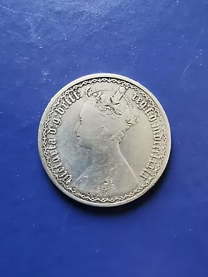 1879 GREAT BRITAIN Gothic Florin Silver Coin Queen Victoria • $36.79