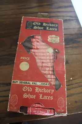 Vintage Old Hickory SHOE LACES VINTAGE CLOTHING COUNTRY STORE DISPLAY BOX NOS • $29.99