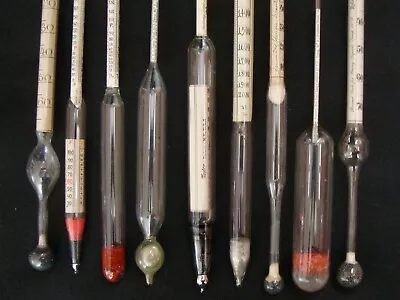 Eight Antique/Vintage Hydrometers • $120