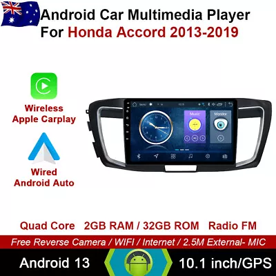 10.1  Android 13 Auto Carplay Car Non DVD GPS For For Honda Accord 2013-2019 • $389.90