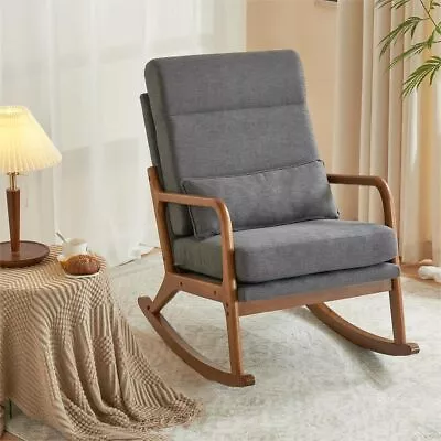 Rocking ChairHigh Back Mid-Century Modern Accent ChairUpholstered Nursery • $206