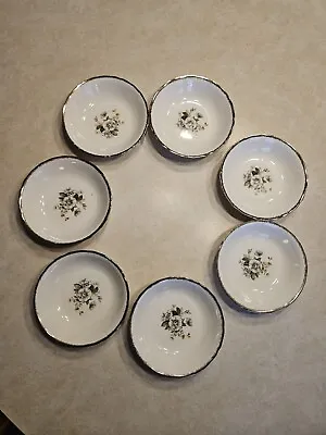 Set Of 7 Vintage Canonsburg Pottery 6  Gold Trimmed Royal Wilton Salad Bowls • $34.99