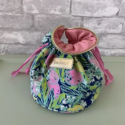 Lilly Pulitzer Womens Drawstring Bag Makeup Pouch Travel Bright • $24.99