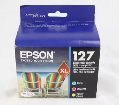 Genuine Epson 127 XL Ink Cartridges Cyan Yellow Magenta EXP 04/21 NEW A292 • $23.99