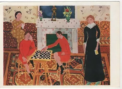 Family Portrait Game Checkers Interior ART Henri Matisse Old Russian Postcard • $8.90