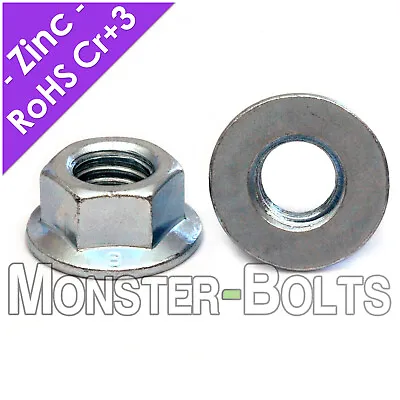 Metric Zinc Hex Flange Nuts DIN 6923 Class 8 Alloy Steel - M5 M6 M8 M10 M12 M14 • $8.85