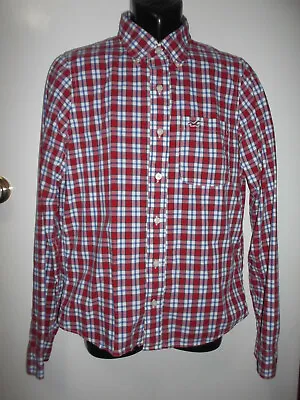 $16 • Buy  Hollister  Mens Shirt - Red / Blue / White Check - Size L