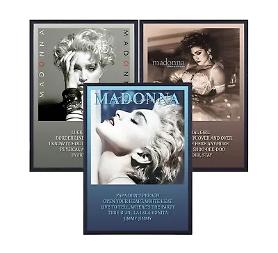 £4.99 • Buy Madonna True Blue, Like A Virgin, Madonna  A5 A4 A3 Album Vinyl Cover Posters