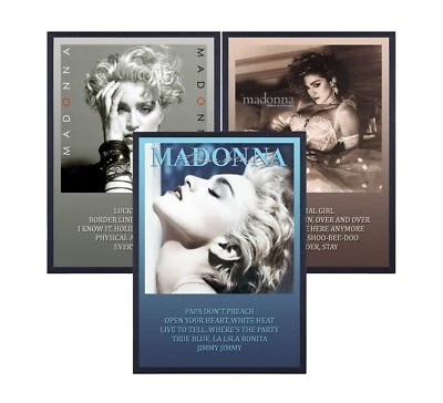 £4.99 • Buy Madonna True Blue, Like A Virgin, Madonna  A5 A4 A3 Album Vinyl Cover Posters