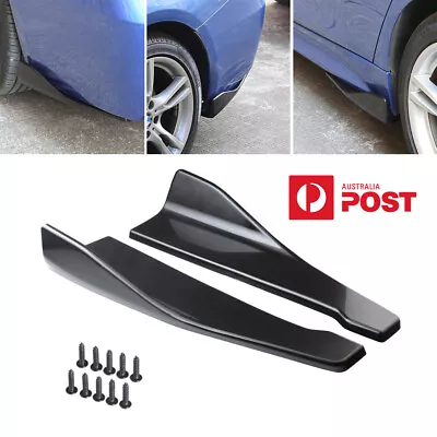 2x Car Rear Bumper Spoiler Lip Diffuser Glossy Black Skirt Extension Universal • $23.99