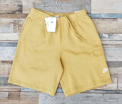Nike NSW Club Fleece Cargo Shorts Mens Medium Elemental Gold Sample Edition • $68.03