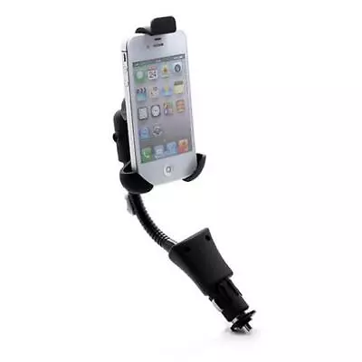 CAR MOUNT CHARGER HOLDER DC SOCKET USB PORT CRADLE SWIVEL PLUG-IN For PHONES • $15.83