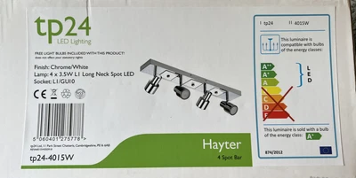 £50 • Buy Tp24 LED Lighting - Hayter 4 Spot Bar - Chrome/White - BNIB - RRP £94