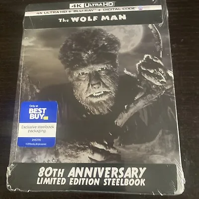 The Wolf Man Steelbook (4K Ultra HD + Blu-ray + Digital) Factory Sealed • $30.49