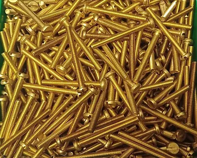 10 X M4 X 40 BRASS PAN HEAD BOLTS (PACK 0F 10) BRASS SET SCREWS X 10 • £2.25