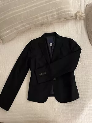 J Crew Super 120s Wool Navy Pinstripe Blazer Suit Jacket Size 2 Style 90804 • $40