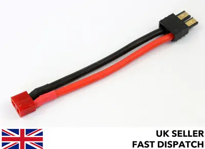 Deans Female T Plug To TRX Male 12AWG 130mm Wire/cable/adaptor RC Traxxas LiPo • £4.75