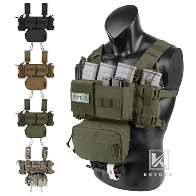 KRYDEX MK3 Micro Fight Chassis Chest Rig Modular Tactical Carrier With Mag Pouch • $79.95