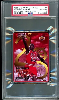 1998 U D Avon Gift Coll Michael Jordan #3 Mj Flying High Metal Psa8 Bulls • $95