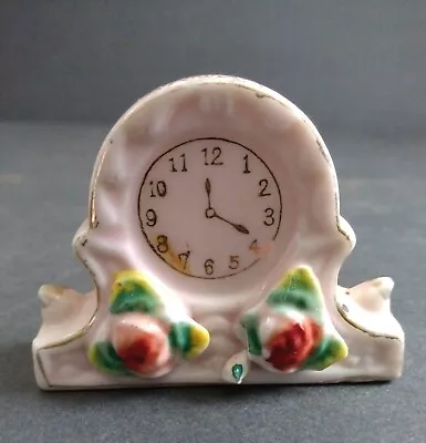 Vintage Miniature Pink Mantel Clock Dollhouse Figurine Made In Occupied Japan • $9.99