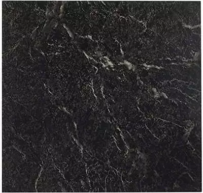 Black With White Vein Marble 12x12 Self Adhesive Vinyl Floor Tile - 20 Tiles/20 • $23.02