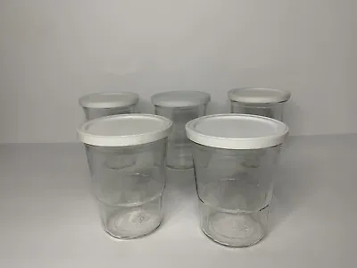 Lot Of 5 Vintage Jelly Jar Glass W/Lids Excellent Condition No Cracks Or Chips • $21.50