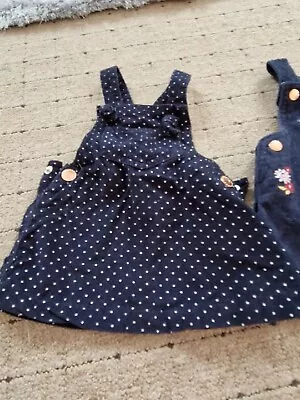 £4.50 • Buy Baby Girl Pinafore Dresses Aged 0 To 3 Mth X 2. (X14)
