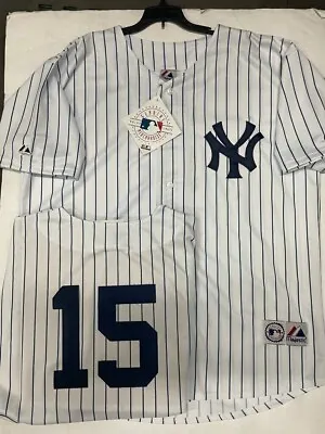 Thurman Munson Yankees Mens Pinstripe Majestic New W Tags Med Lg Xl 2x • $119.99