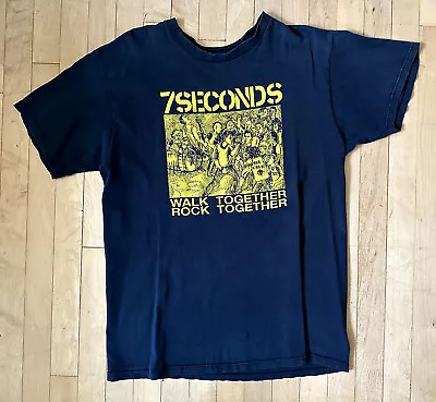 7 SECONDS Walk Together Rock Together XL T-Shirt Black PUNK Vintage SEVEN SOFT • $129.99