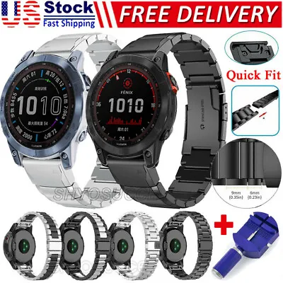 For Garmin Fenix 7 7X 6 6X 5 5X 3 3HR Watch Band Stainless Steel Strap Quick Fit • $14.99