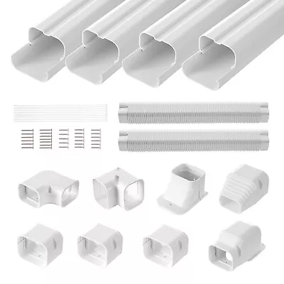 VEVOR 3  W 17.6Ft Line Set Cover Kit For Mini Split/Central Air Conditioner PVC • $44.99