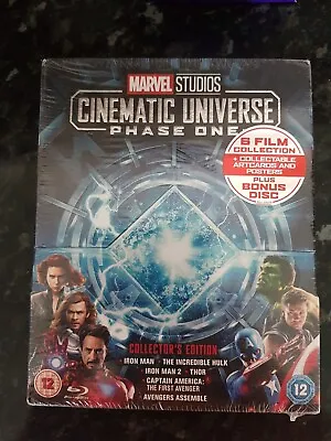 NEW Marvel Studios Cinematic Universe Phase One 1 BLURAY Collectors Edition Set • £27.99