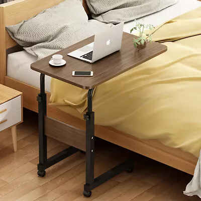 Height Adjustable Mobile Over Bed Tray Table Occasional Laptop Stand Sickroom UK • £19.94