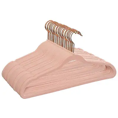 30 PACK Non-Slip Velvet Hangers Clothes Flocked Suit Hangers Hook Pink • $16.19