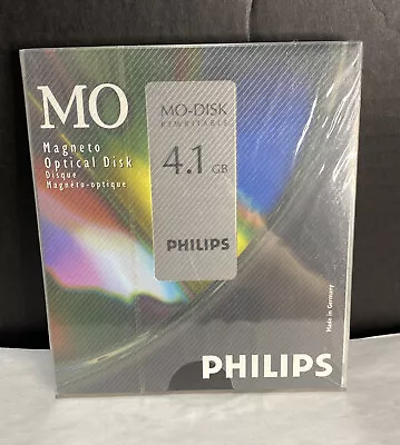 MO 130mm / 5.25  4.1gb Magneto-Optical Disk In Sealed Case PHILIPS NEW (5 Disks) • $225