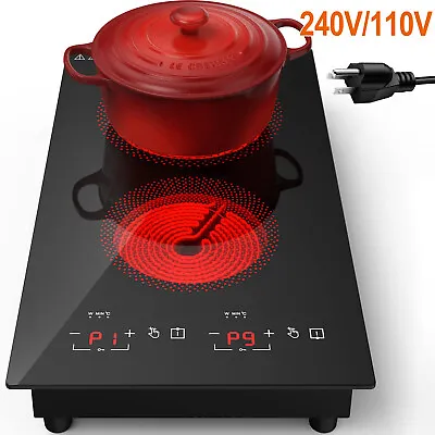 12  Electric Ceramic Cooktop Built-in Radiant Stove Top 2 Burners 110V Or 240V • $109.99