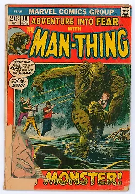 Adventure Into Fear #10 .5 Poor  1st Solo Man-Thing Marvel 1972 • $3.95