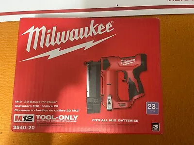 $180 • Buy Milwaukee 2540-20 M12 12V 23 Gauge Compact Cordless Pin Nailer - Bare Tool