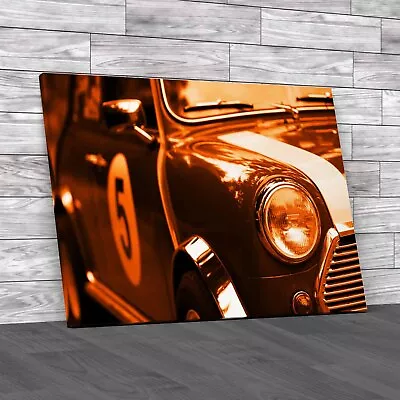 Timeless Mini Cooper Iconic Automotive Charm Orange Canvas Print Large Picture • £14.95