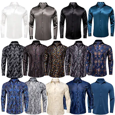 Mens Paisley Shirts Rich Easy Care Classic Collar Long Sleeve Casual Formal Gift • £19.99