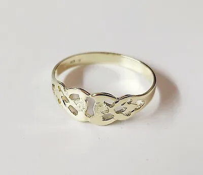 14K Yellow Gold Women's Vintage Nice Engraved Ring Hand Made • $235