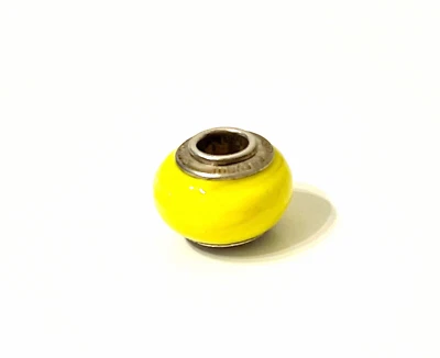 £10.65 • Buy Amore & Baci Italy 925 Sterling Silver 12 Mm Yellow Bead Bracelet Charm