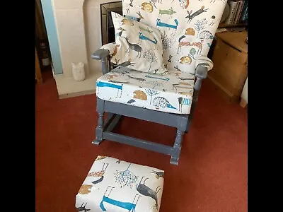 £120 • Buy Rocking Chair Newly Reupholstered Bespoke Modern Nursery