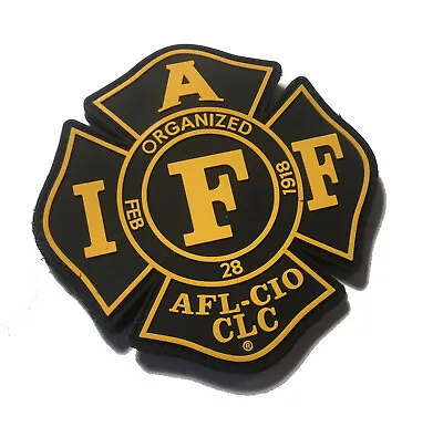 Black And Gold IAFF Firefighter Paramedic UNION 3.5  PVC/RUBBER Hook/loop PATCH • $6.99