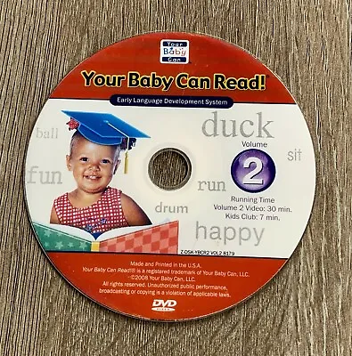 Your Baby Can Read! - Vol. 2 (2008) DVD Early Language Development System • £1.99