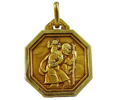 St Christopher Pendant Vintage Medal Saint Christophe Medaille  • $29.25