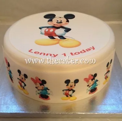 Mickey Mouse Pre-cut Edible Icing Cake Topper Or Ribbon 01 • £5.45