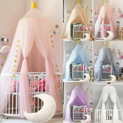 Kids Baby Bed Canopy Mosquito Net Princess Curtain Bedding Dome Tent Bedcover • $40.94