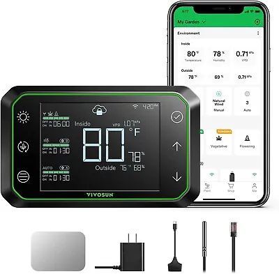 $123.49 • Buy VIVOSUN E42A GrowHub Smart WiFi-Controller For Grow Tent Ventilation Lighting