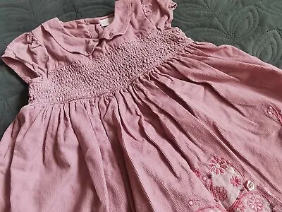 £5.50 • Buy 🦋Next Dusky Pink Cord Dress Occasion Christmas Party Aplique 12-18m Baby Girl